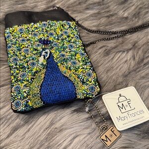 Mary Frances Women's Vintage Wine Crossbody Bag – Fun Champagne Bottle Design